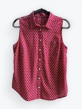 ST. JOHN'S BAY Sleeveless Button Down Blouse | Size Large